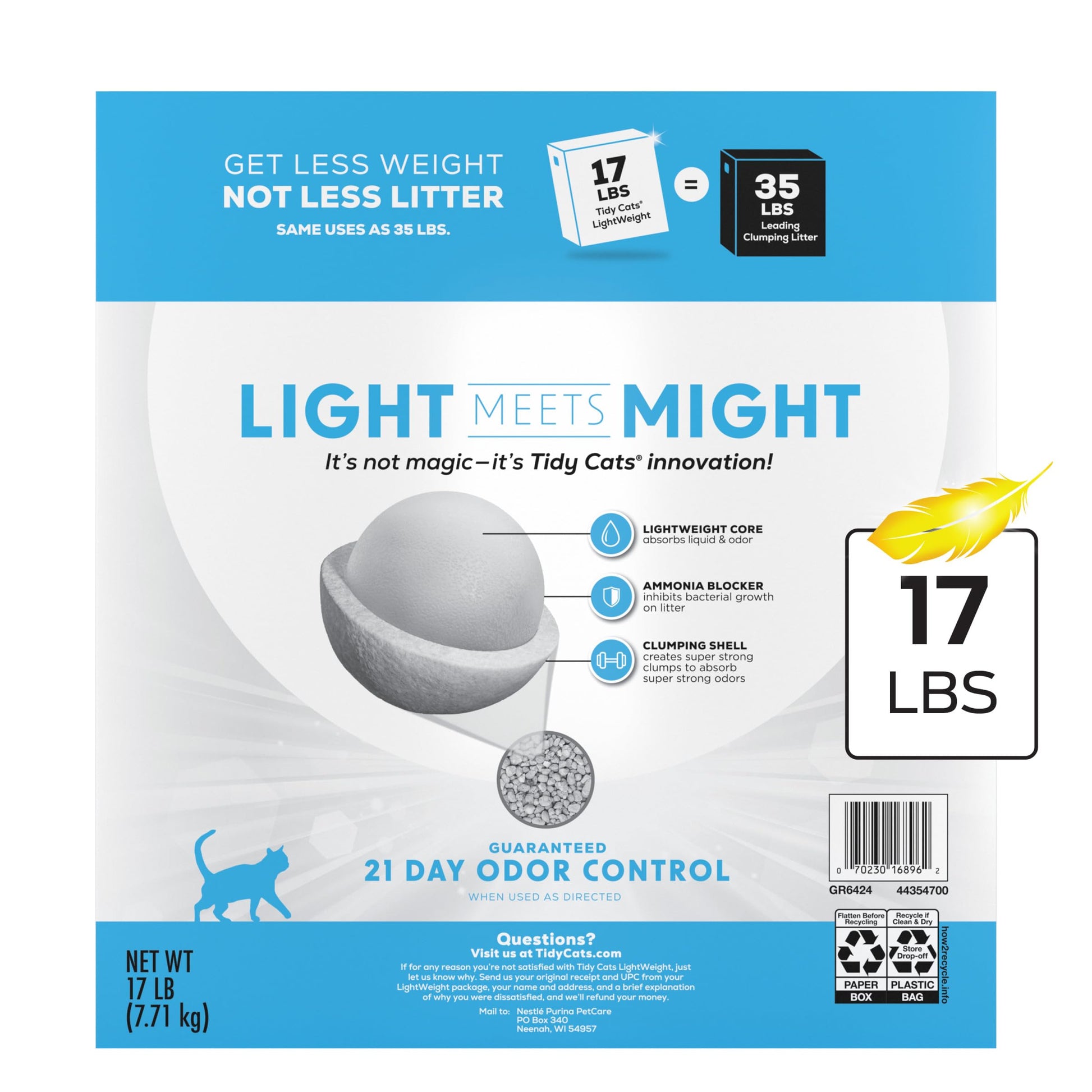 Purina Tidy Cats Lightweight with Glade Clear Springs Multi-Cat, Clumping, Low Dust, Scented Cat Litter - 17 lb. Box Purina Tidy Cats