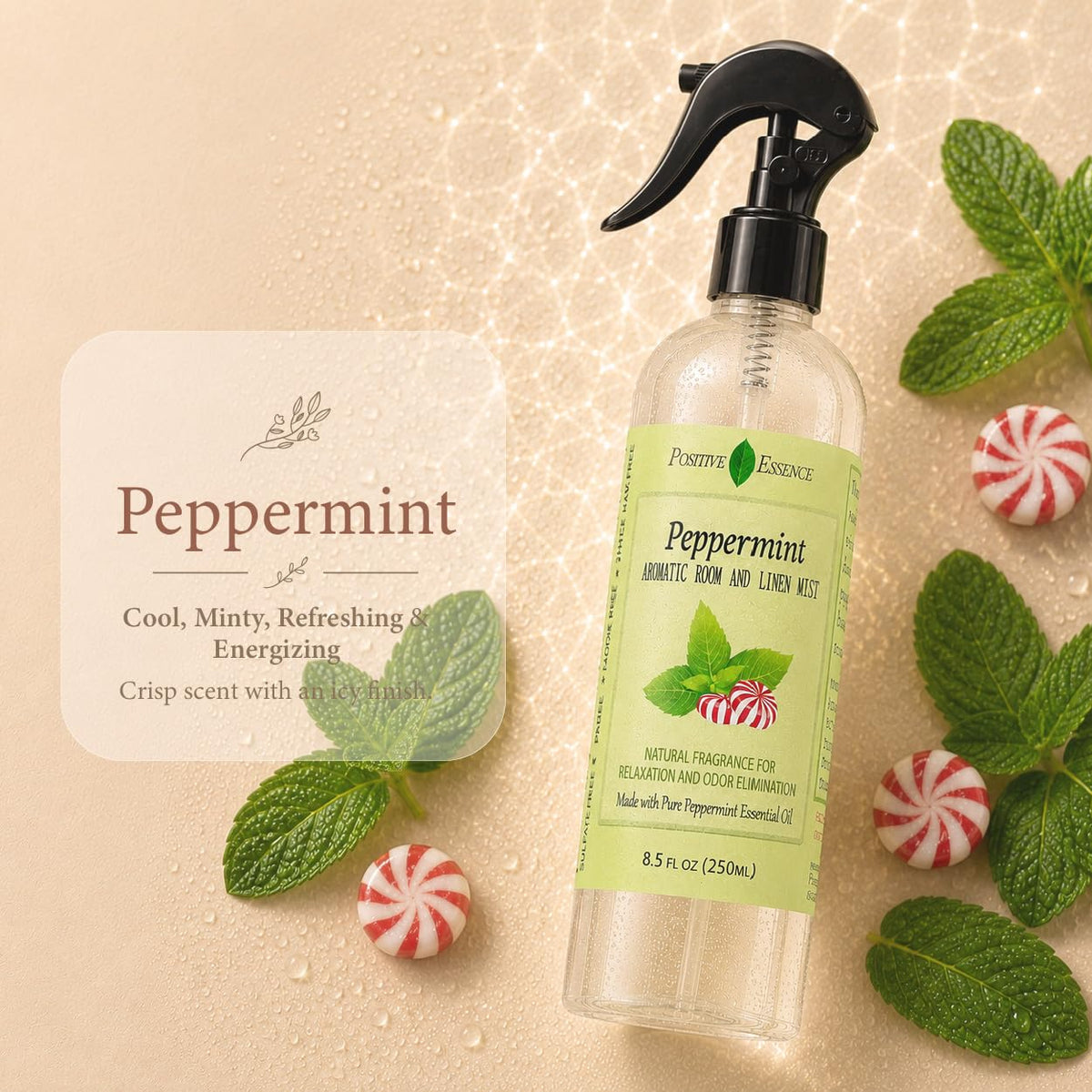 Peppermint Room Spray & Linen Spray with Essential Oil, 250 mL 🍁 All In One Marketplace Canada