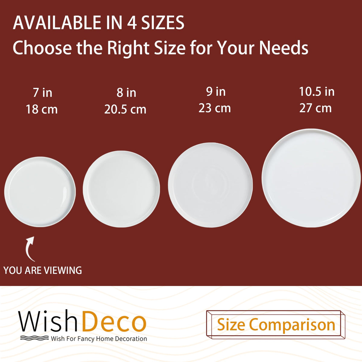 WishDeco Ceramic Appetizer Plates Set of 6, Small Dessert Plates 18 cm 🍁 All In One Marketplace Canada