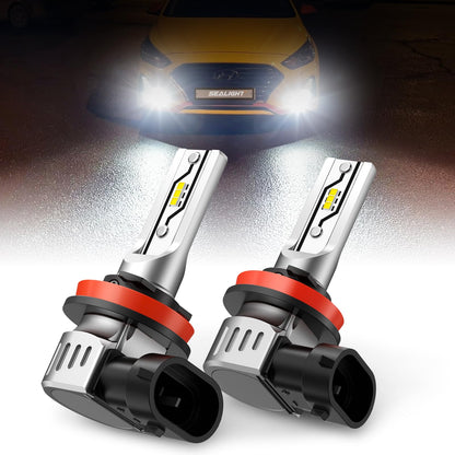 SEALIGHT H11 LED Fog Light Bulbs or DRL, 12000LM H8 H9 H16 Fog Lights LED Bulbs 600% Brightness Upgrade, F5 1:1 Size 100% Successful Installation for Trucks Cars, Pack of 2