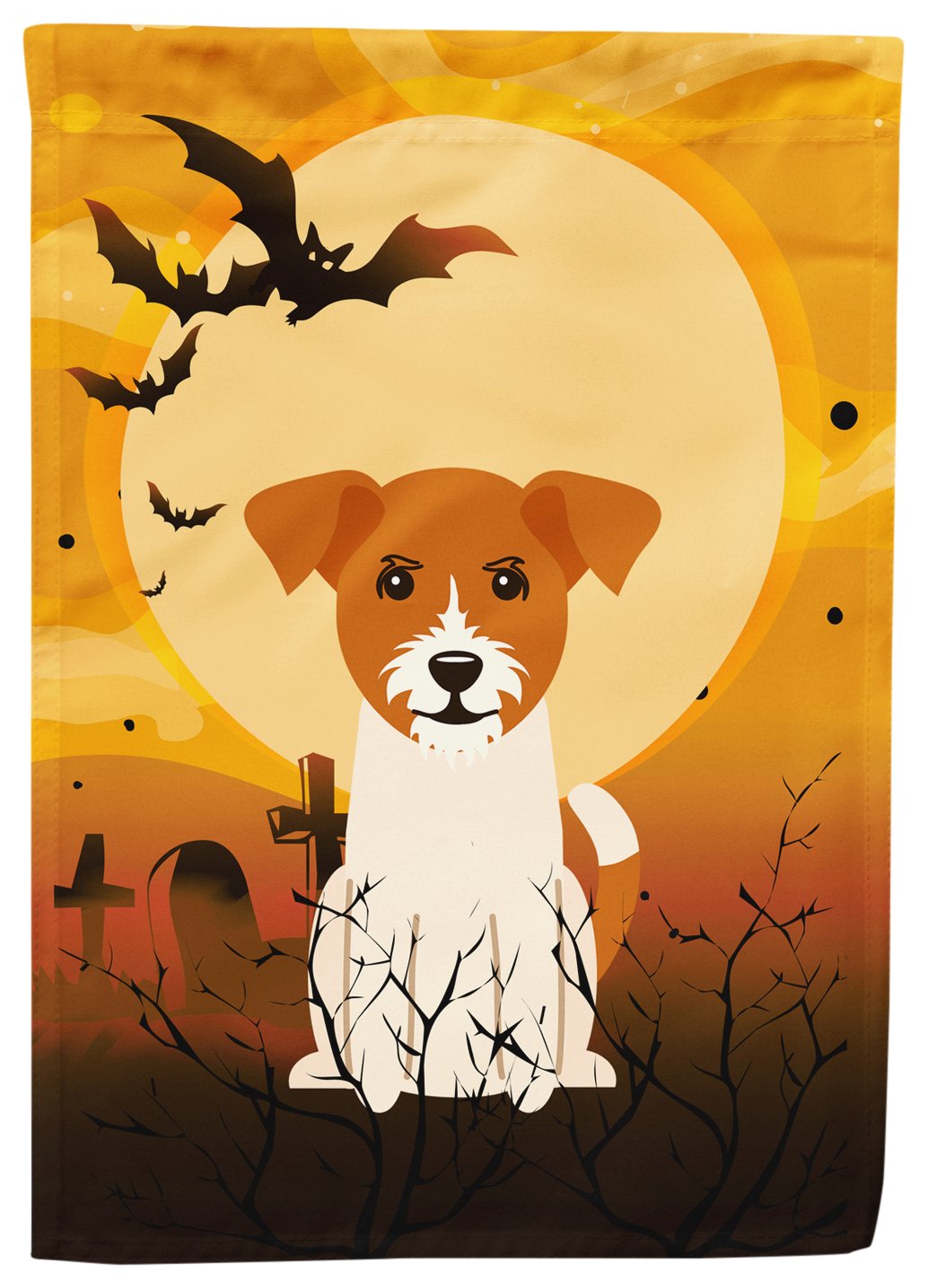 Caroline's Treasures BB4374CHF Halloween Jack Russell Terrier Flag Canvas House Size, Large, Multicolor