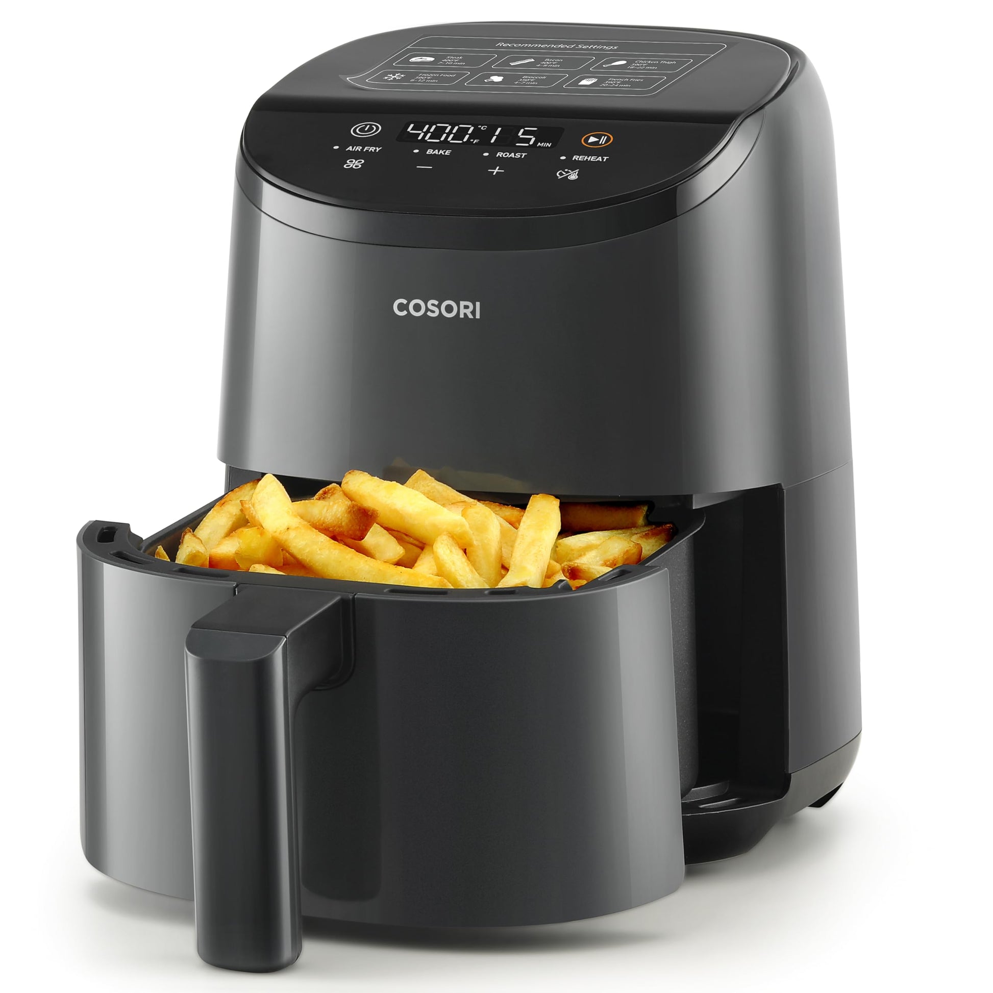 Cosori Lite 2.1 Qt Small Air Fryer, Max 400°F, 4-in-1, 97% Less Oil, Gray Cosori