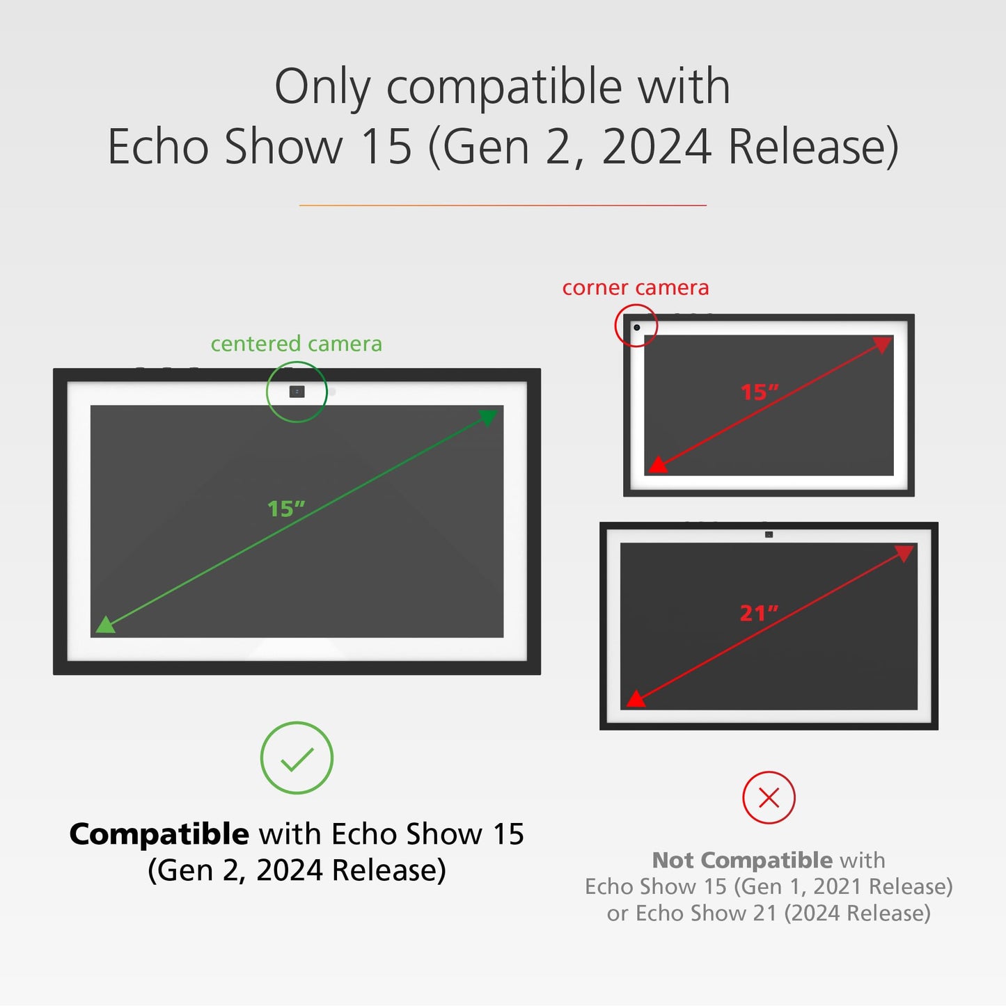 Made for Amazon Frame for Echo Show 15 (Gen 2, 2024 Release)