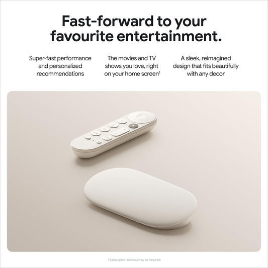 Google TV Streamer (4K) - Fast Streaming Entertainment With Voice Search Remote - Watch Movies, Shows, Live TV, and Netflix in 4K HDR - Smart Home Control - 32 GB Storage - Porcelain