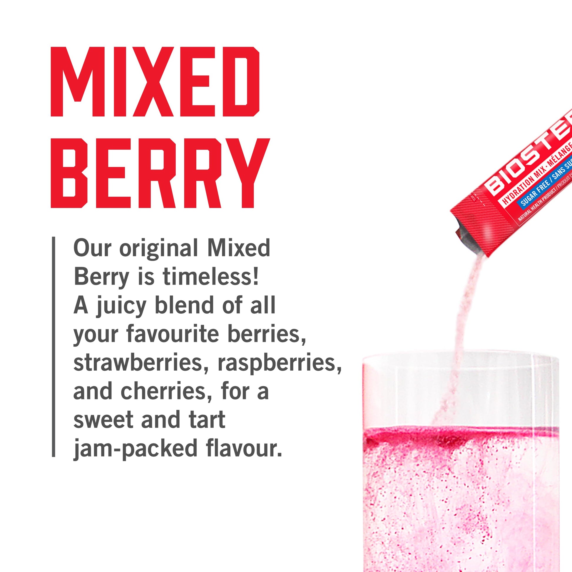 BioSteel Hydration Mix Mixed Berry - 24 Single Serving Packets | Sugar-Free Canadian Sports Drink