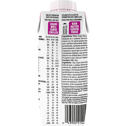 BOOST Peach Flavoured Complete Nutrition Drink, 24 Pack (237 mL Each)
