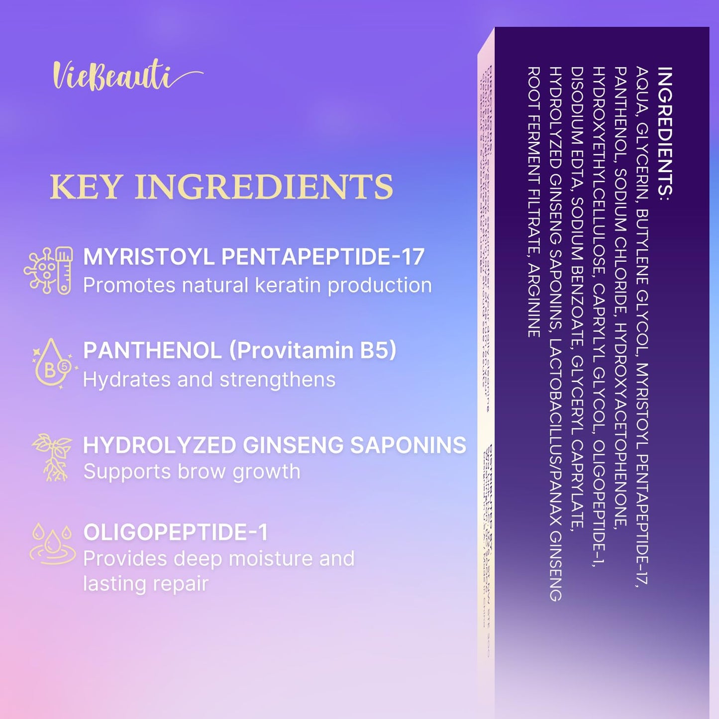 Premium Eyelash Serum and Eyebrow Enhancer by VieBeauti, Lash boost Serum for Fuller and Thicker Lashes & Brows (3ML) - Available at All In One Marketplace Canada