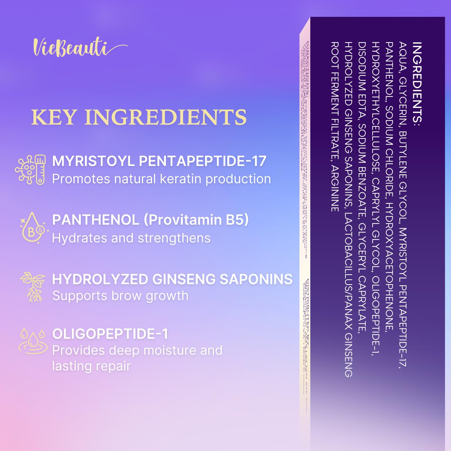 Premium Eyelash Serum and Eyebrow Enhancer by VieBeauti, Lash boost Serum for Fuller and Thicker Lashes & Brows (3ML) - Available at All In One Marketplace Canada