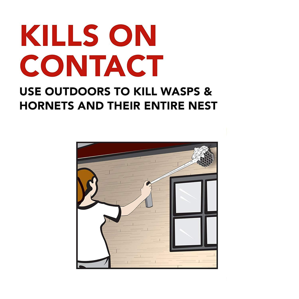 Raid Wasp and Hornet Killer, Wasp Killer Spray for Home Use Kills Bugs and Nests on Contact, Including Paper Wasps, Yellow Jackets, Mud Daubers and More, 400g (Pack of 2)