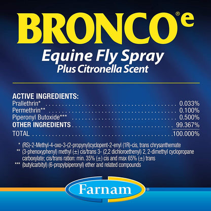 Bronco Water-Base Equine Fly Spray - 946 ml