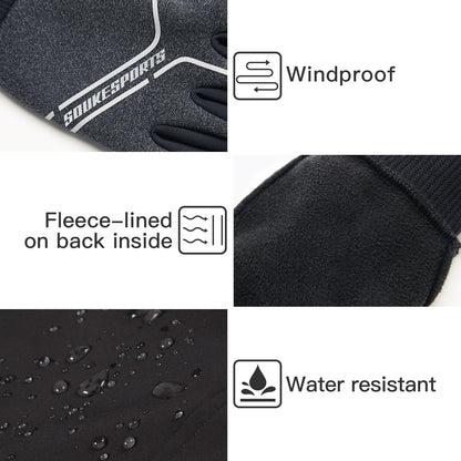 Souke Sports Winter Thin Cycling Gloves, Men Women Lightweight Thermal Padded Bike Gloves, Touchscreen Waterproof for Riding Running Hiking GE L 🍁 All In One Marketplace Canada