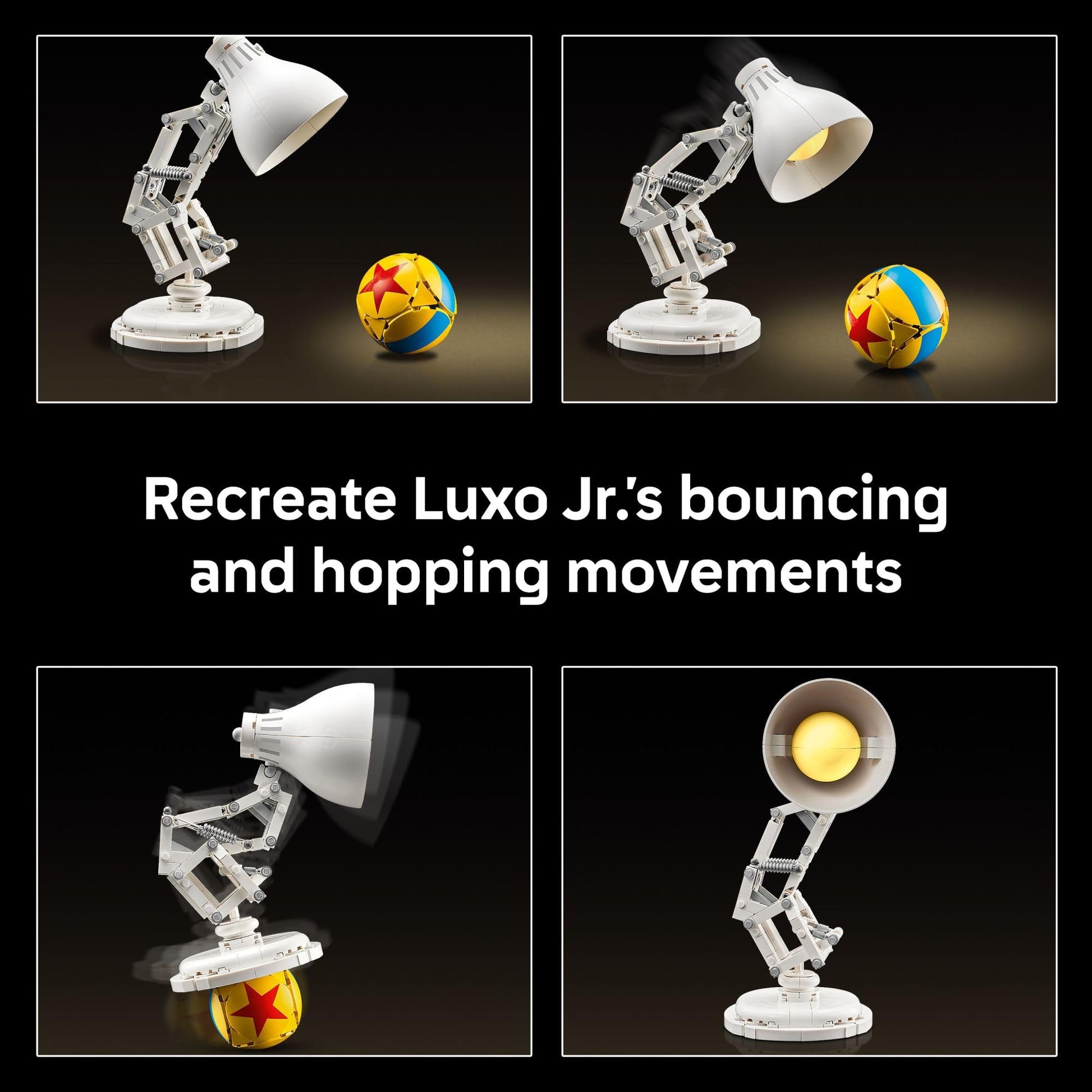 LEGO Ideas Disney Pixar Luxo Jr. - Room Decor and Building Set for Adults - Office and Desk Decor for Women and Men, Ages 18+ - Brick-Built Lamp DIY Kit - Collectible Gift Idea for Movie Fans - 21357 LEGO