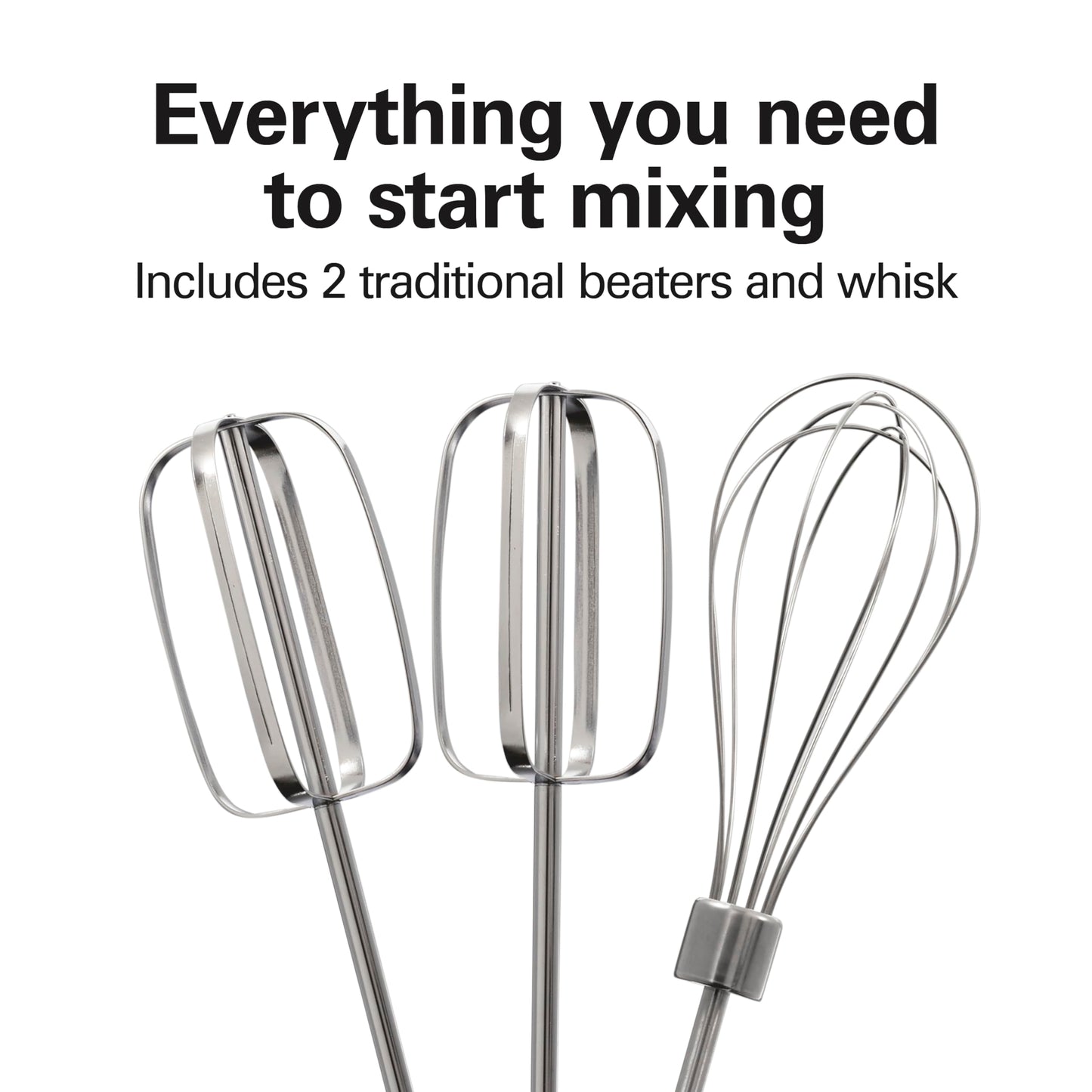 Hamilton Beach 6-Speed Electric Hand Mixer for Baking, 250W, QuickBurst, Snap-On Storage Case, Traditional Beaters & Whisk, White (62682G) - Available at All In One Marketplace Canada