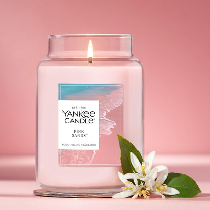 Yankee Candle Large Jar Scented Candle with up to 150 Hour Burn Time, Premium Plant Wax Blend for Cleaner Consistent Burn and Room Filling Fragrance, 22 oz, Pink Sands 🍁 All In One Marketplace Canada