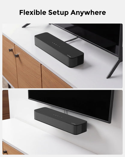 ULTIMEA 2.1ch Sound Bar for TV, Built-in Subwoofer, Peak Power 132W, App Control, 16 Inches Bluetooth 5.4 TV Speakers Soundbar, All-in-one PC Soundbar for Game, Opt/AUX/Wall Mount, Poseidon M20 Pro