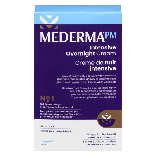 Mederma PM Intensive Overnight Scar Cream | Reduces the appearance of Old & New scars while you sleep, 30 ml - Available at All In One Marketplace Canada