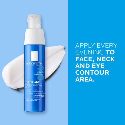 La Roche-Posay Toleriane NIGHT Face cream for Women & Men. Dermallergo Moisturizer for Face, Eyes & Neck. Soothing Ultra Sensitive Skin, Anti-Redness, with Niacinamide & Neurosensine, 40ML 🍁 All In One Marketplace Canada
