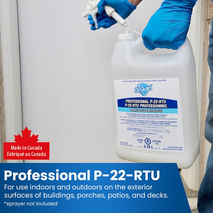 OnGuard Professional P-22-RTU Residual Spray Insect Killer, 3.78L Jug, for Ants, Carpet Beetles, Cockroaches, Crickets, Earwigs, Silverfish, Sowbugs, Spiders, Ticks, Fleas, Flies and Mosquitoes