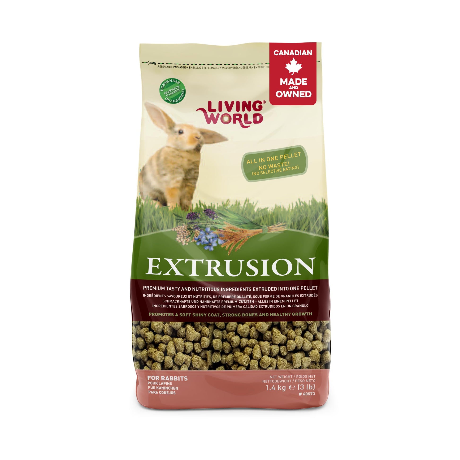Living World Canadian Extrusion Rabbit Food - 1.4kg Living World