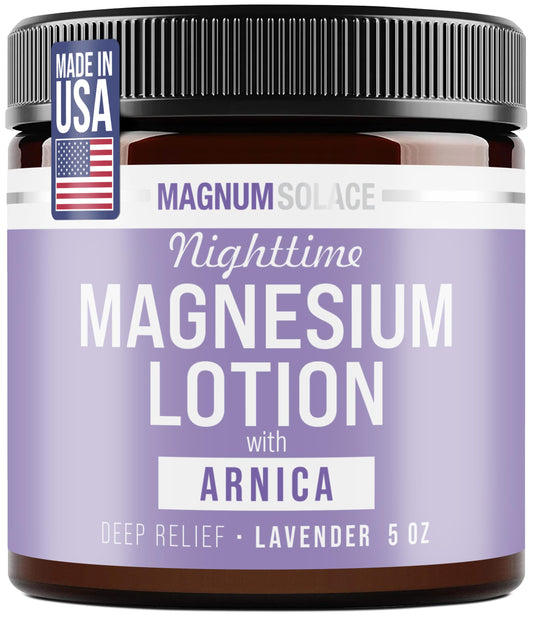 Nighttime Magnesium Lotion with Arnica – Highly Concentrated Magnesium for Muscles & Joints – Apply to Legs or Feet Before Bed – Skin-Friendly - Available at All In One Marketplace Canada