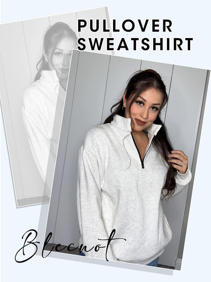 BLENCOT Half Zip Pullover Women Oversized Fleece Sweatshirt Workout Tops S 🍁 All In One Marketplace Canada