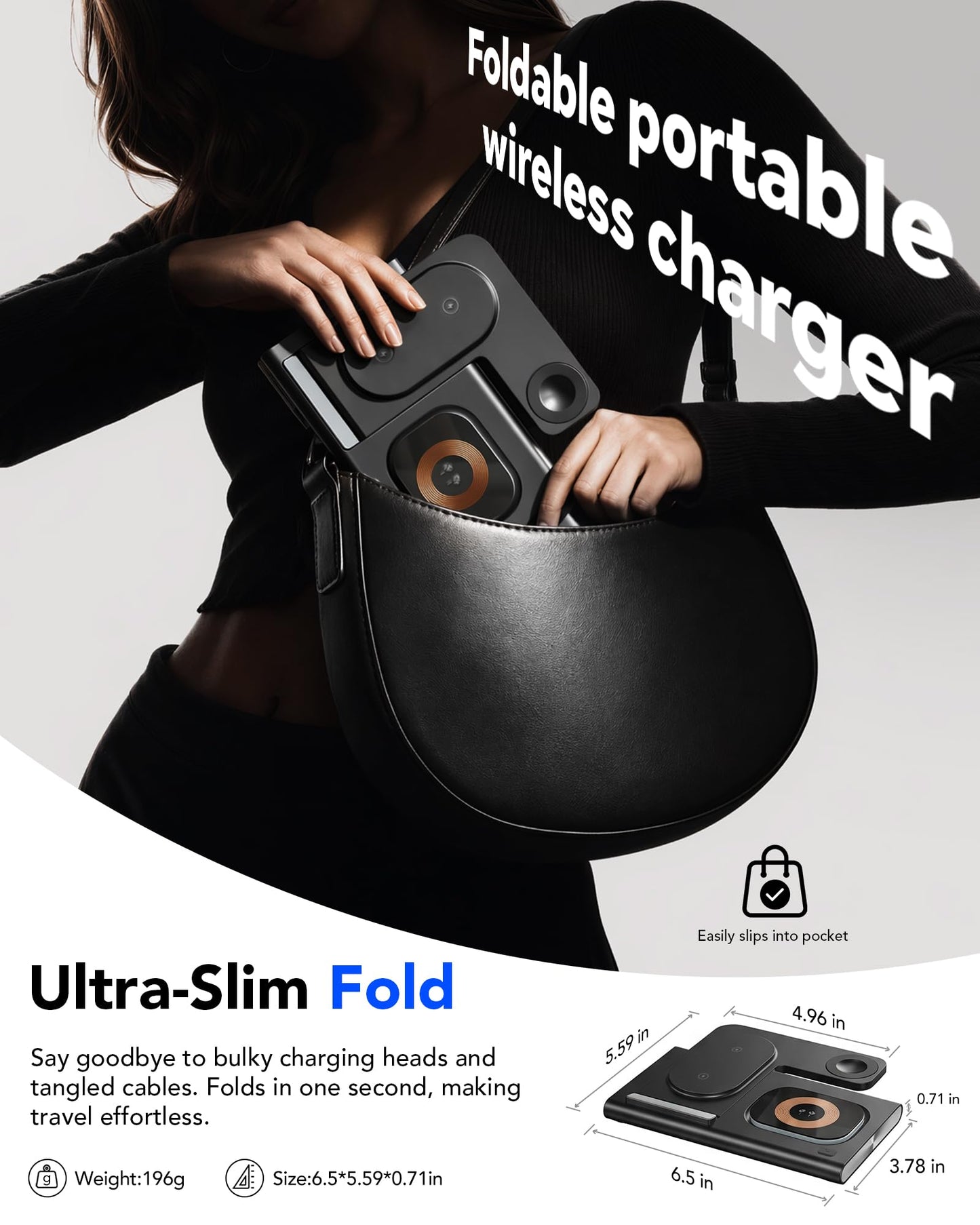 3 in 1 Foldable Wireless Fast Charging Station for Apple Multiple Devices