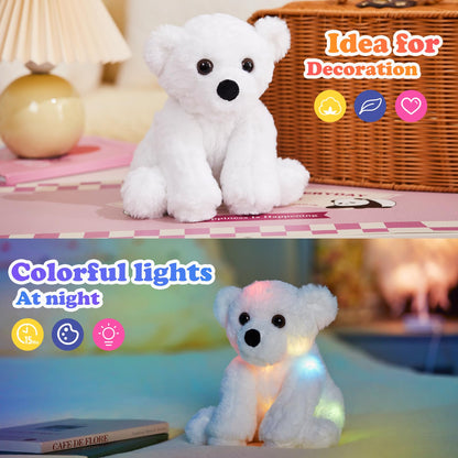 Bstaofy 9.5" Light up Polar Bear LED Stuffed Animals Night Light Soft Plush 🍁 All In One Marketplace Canada