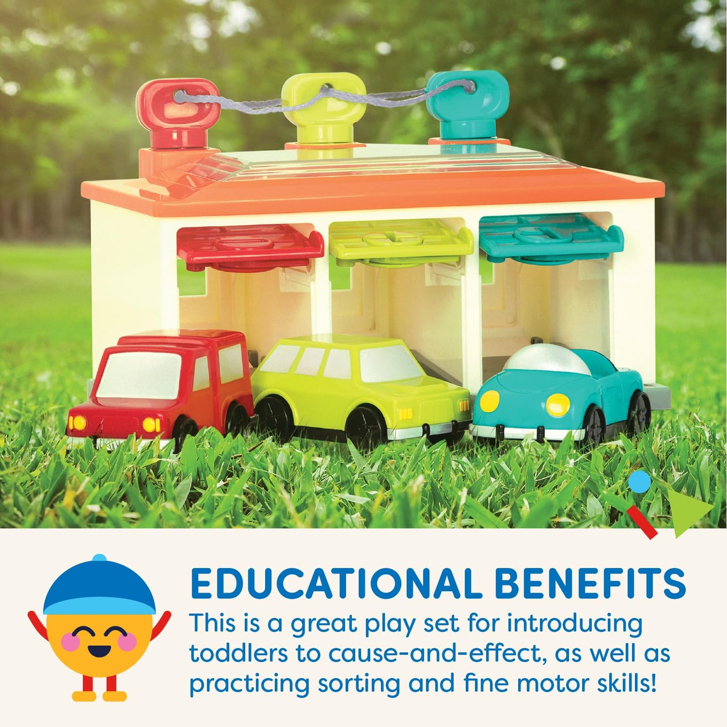 Battat Toy, Color Sorting Push-and-Go Playset, Red, Toddler Battat