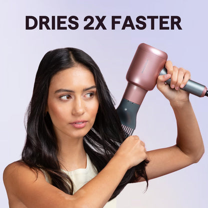 Wavytalk Hair Dryer with Diffuser, Blown Away Ionic Hair Dryer for Curly Hair, 1875W Fast Drying Blow Dryer with Ceramic Technology, 3 Attachments for All Hair Types, Light and Quiet, Blush Gold - Available at All In One Marketplace Canada