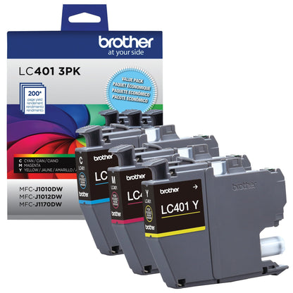 Brother Genuine LC4013PKS Standard-Yield Colour Ink Cartridge 3-Pack