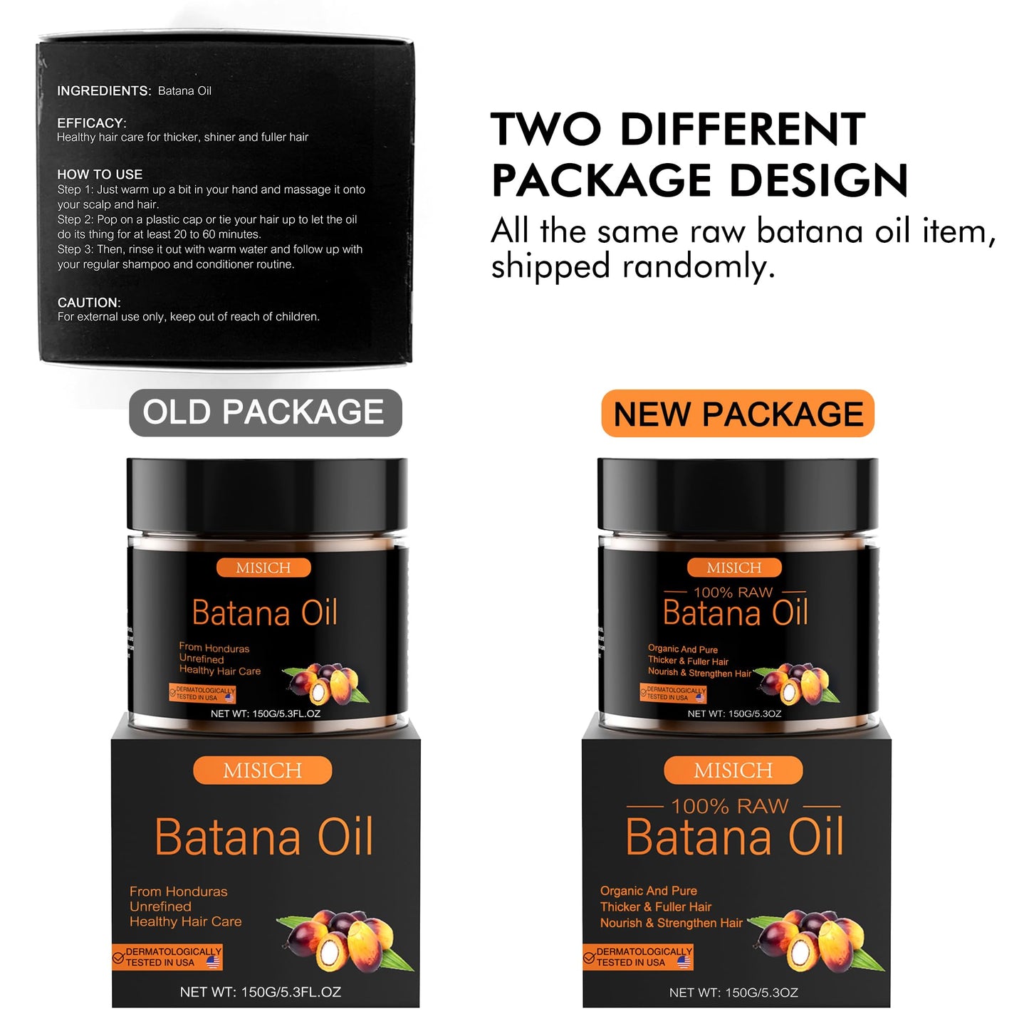 MISICH Raw Batana Oil for Hair, 100% Pure Batana Oil Paste, Unrefined Botana Hair Oil for Men & Women 5.3 oz - Available at All In One Marketplace Canada