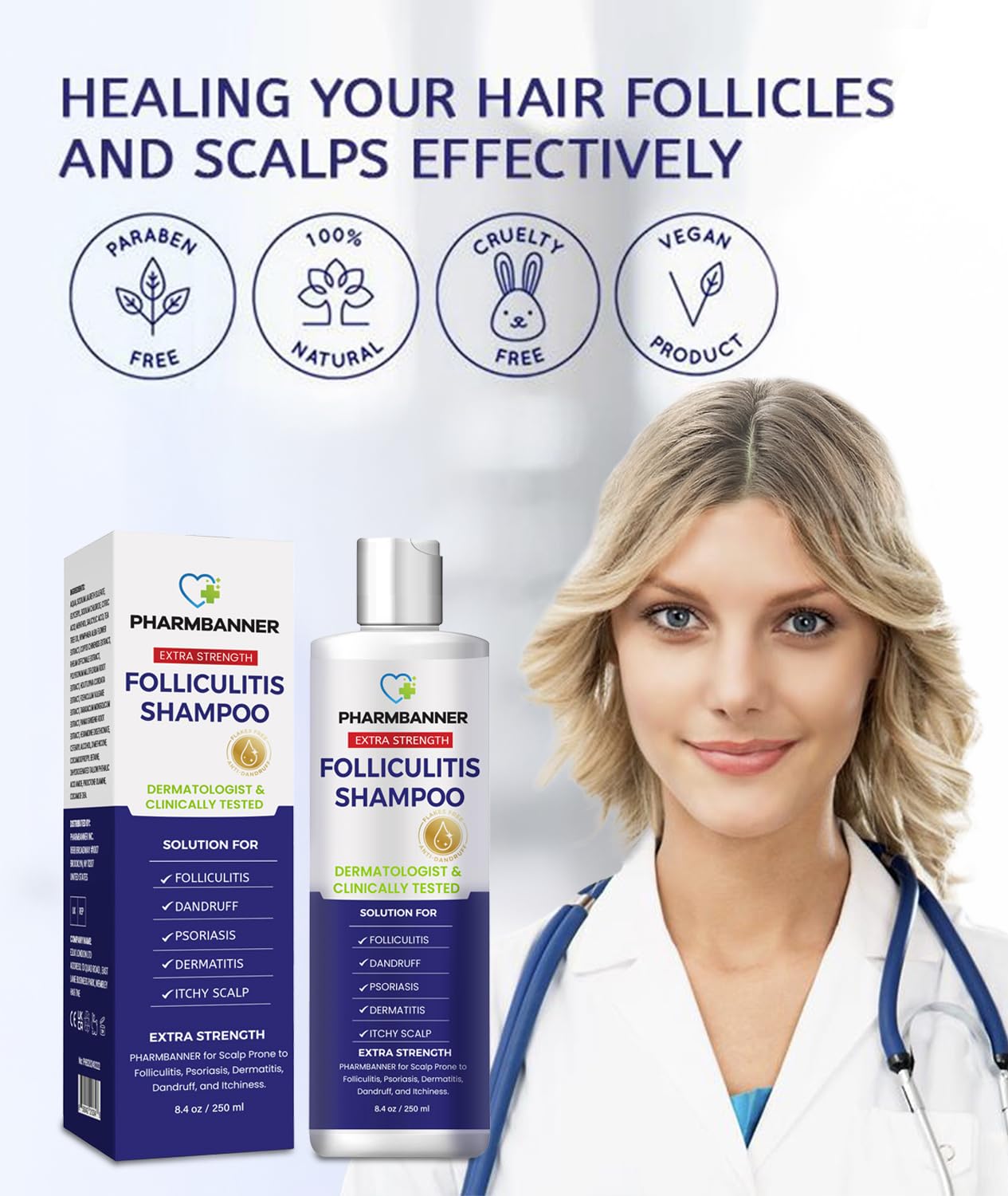 Folliculitis & Seborrheic Dermatitis Shampoo – Anti-Dandruff Scalp Care for Itchy, Flaky, Dry Scalp, Helps Relieve Irritation & Discomfort - Available at All In One Marketplace Canada