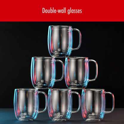 ZWILLING Sorrento Plus 2 Piece Insulated Double-Wall Borosilicate Glass Coffee Mug - 355 ml - Available at All In One Marketplace Canada
