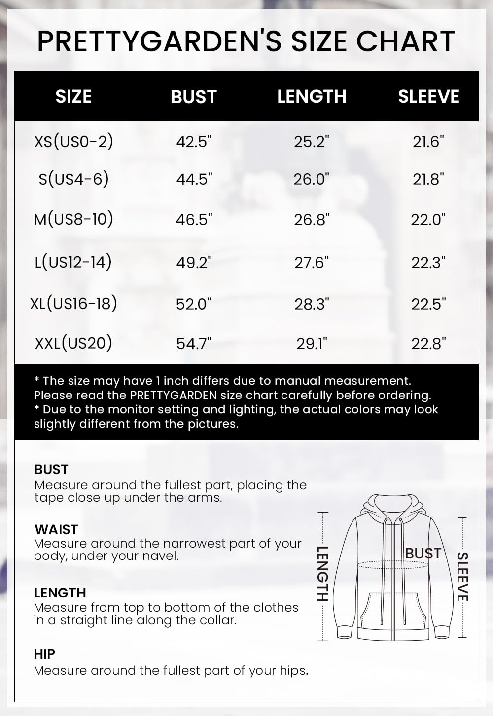 PRETTYGARDEN Women's Fall Zip Up Hoodies Sweatshirts Black,XL 🍁 All In One Marketplace Canada