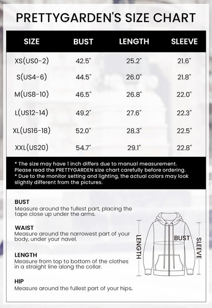 PRETTYGARDEN Women's Fall Zip Up Hoodies Sweatshirts Black,L 🍁 All In One Marketplace Canada