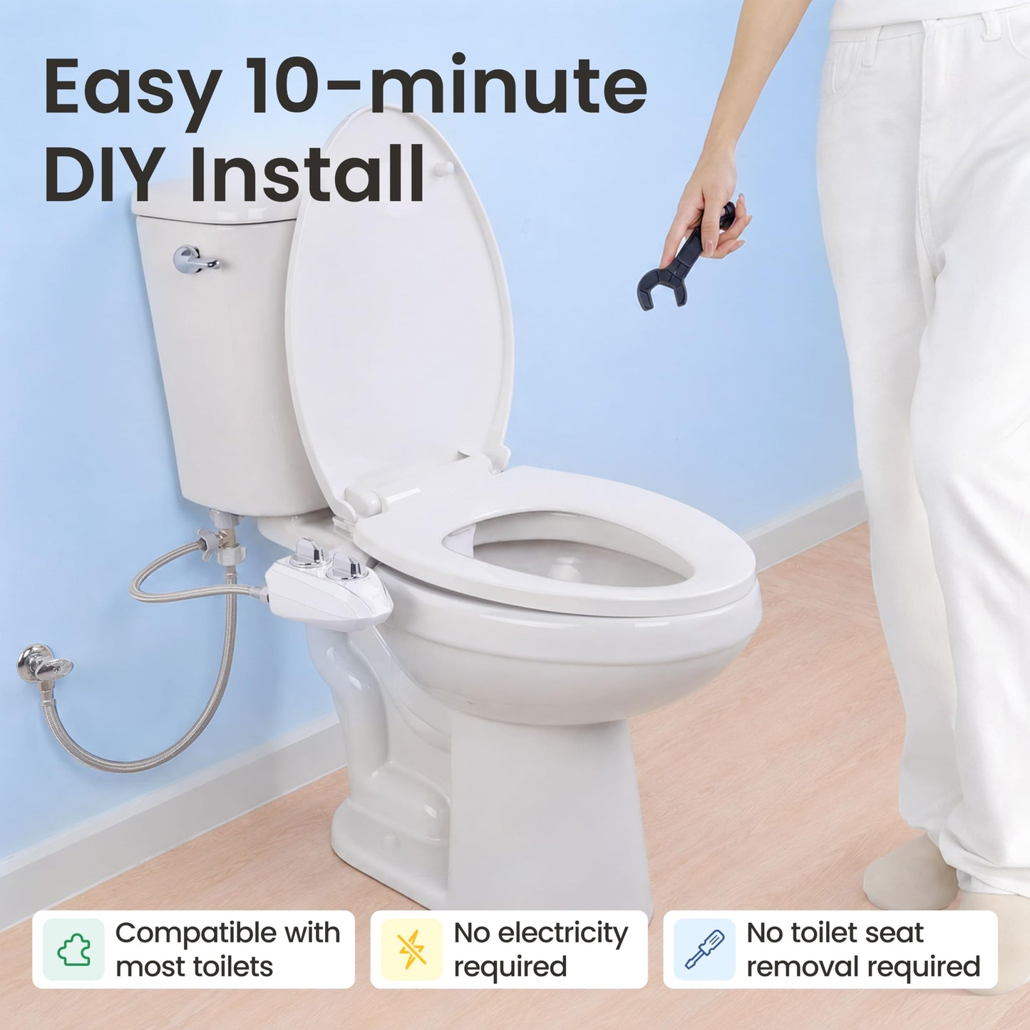 LUXE Bidet NEO 185 Plus - Patented Bidet Attachment for Toilet, Chrome LUXE Bidet