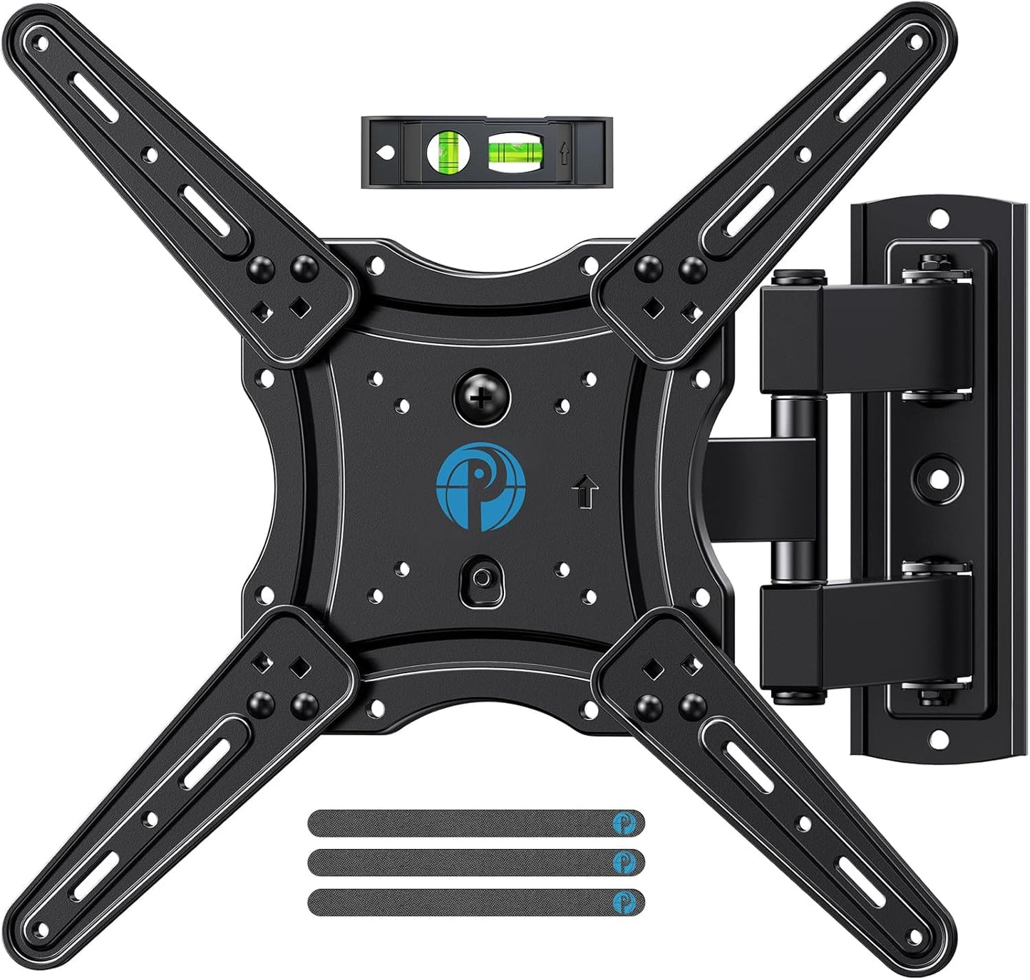 Pipishell Full Motion TV Wall Mount for 26-65 Inch Flat Curved Screen TVs, Max VESA 400x400mm up to 77 lbs, Swivel TV Mount Wall Bracket with Articulating Arms, Tilt, Extension, PIMF7