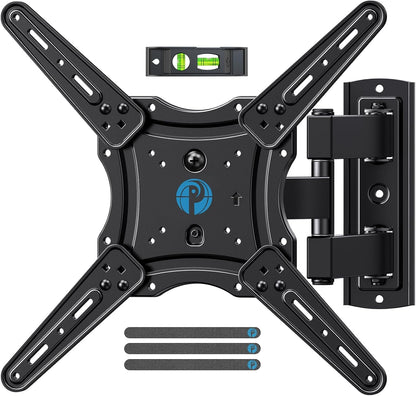 Pipishell Full Motion TV Wall Mount for 26-65 Inch Flat Curved Screen TVs, Max VESA 400x400mm up to 77 lbs, Swivel TV Mount Wall Bracket with Articulating Arms, Tilt, Extension, PIMF7
