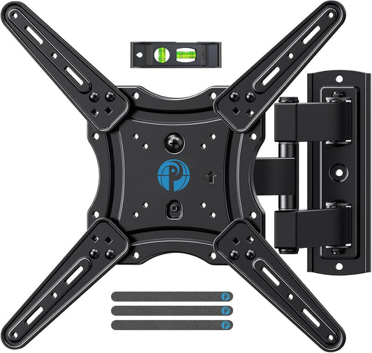 Pipishell Full Motion TV Wall Mount for 26-65 Inch Flat Curved Screen TVs, Max VESA 400x400mm up to 77 lbs, Swivel TV Mount Wall Bracket with Articulating Arms, Tilt, Extension, PIMF7