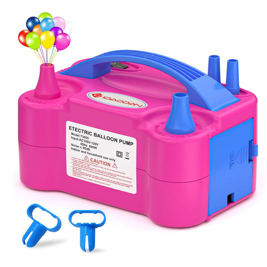 IDAODAN Electric Balloon Pump, Portable Electric Balloon Blower Machine Inflator Air Pump Dual Nozzle110V 600W for Party Decorations