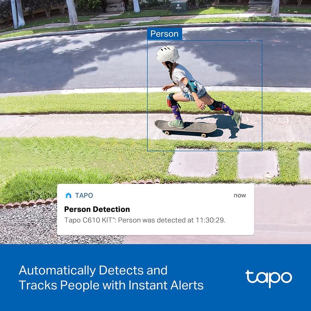 Tapo Solar-Powered Pan/Tilt Outdoor Security Camera Kit, Wireless, 2K 3MP, 360° AI Tracking, No Monthly Fee, Person Detection, Color Night Vision, SD/Cloud Storage 512GB, Works w/Alexa & Google Home