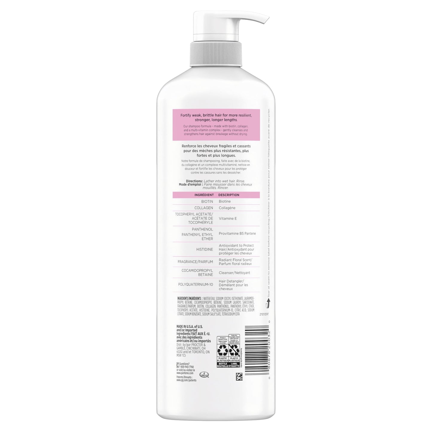 Pro-V Miracles Infinite Lengths Biotin + Collagen Sulfate-Free Shampoo 888mL Pantene