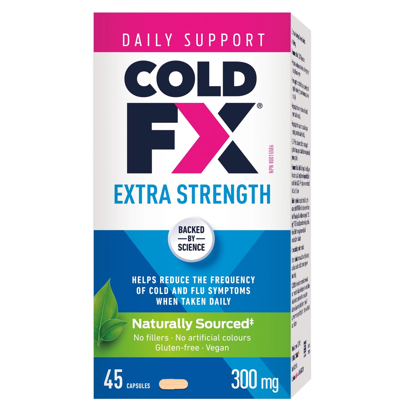 COLD-FX Extra Strength, Helps reduce the frequency of Cold and Flu Symptoms when taken daily, Formula contains uniquely derived extract from North American Ginseng, 50% more active ingredient compared to COLD-FX Daily Support Regular Strength, 45 Vegan Ca - Available at All In One Marketplace Canada