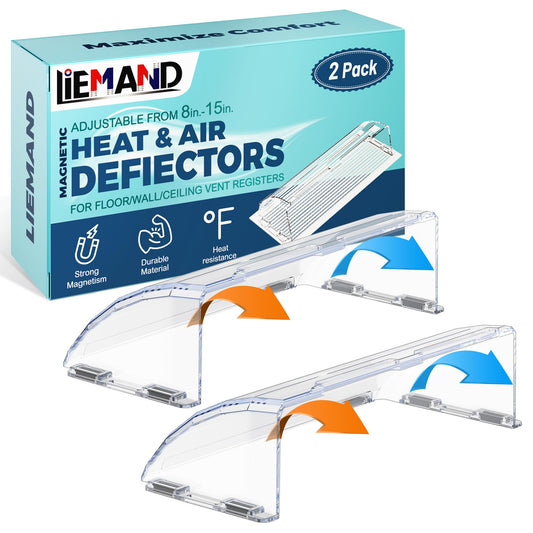 Heat&Air Vent Deflector,Adjustable Between 8’’ to 15’’,Heat Resistant Magnetic Floor Vent deflectors/ac Vent Deflector/Ceiling Vent deflector-2PACK