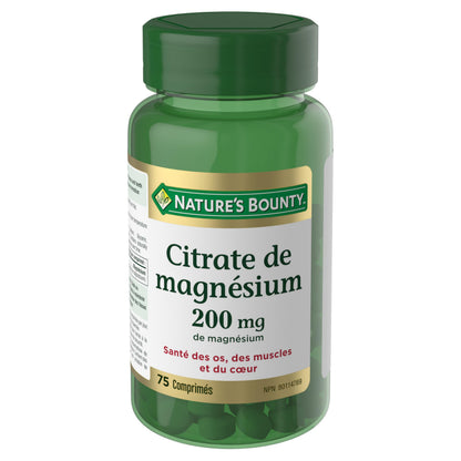 NATURE'S BOUNTY Magnesium Citrate, 200 mg, 75 Tablets