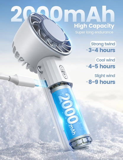 Lamicall Frozen Pad Handheld Fan, Cooling Plate Portable Fan - Refrigerating Freezer Pad, 5s Instant Cooling to 10°C Ice Cool, Mini Air Conditioner with 3 Speeds, Desk Table with Lanyard, Mom Gift