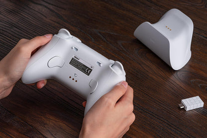 8BitDo Ultimate 2 Bluetooth Controller for Switch/Switch 2 & Windows PC, Switch Pro Controller with TMR Joysticks, Switchable Hall Effect/Tactile Triggers, Vibration and Motion Control - White
