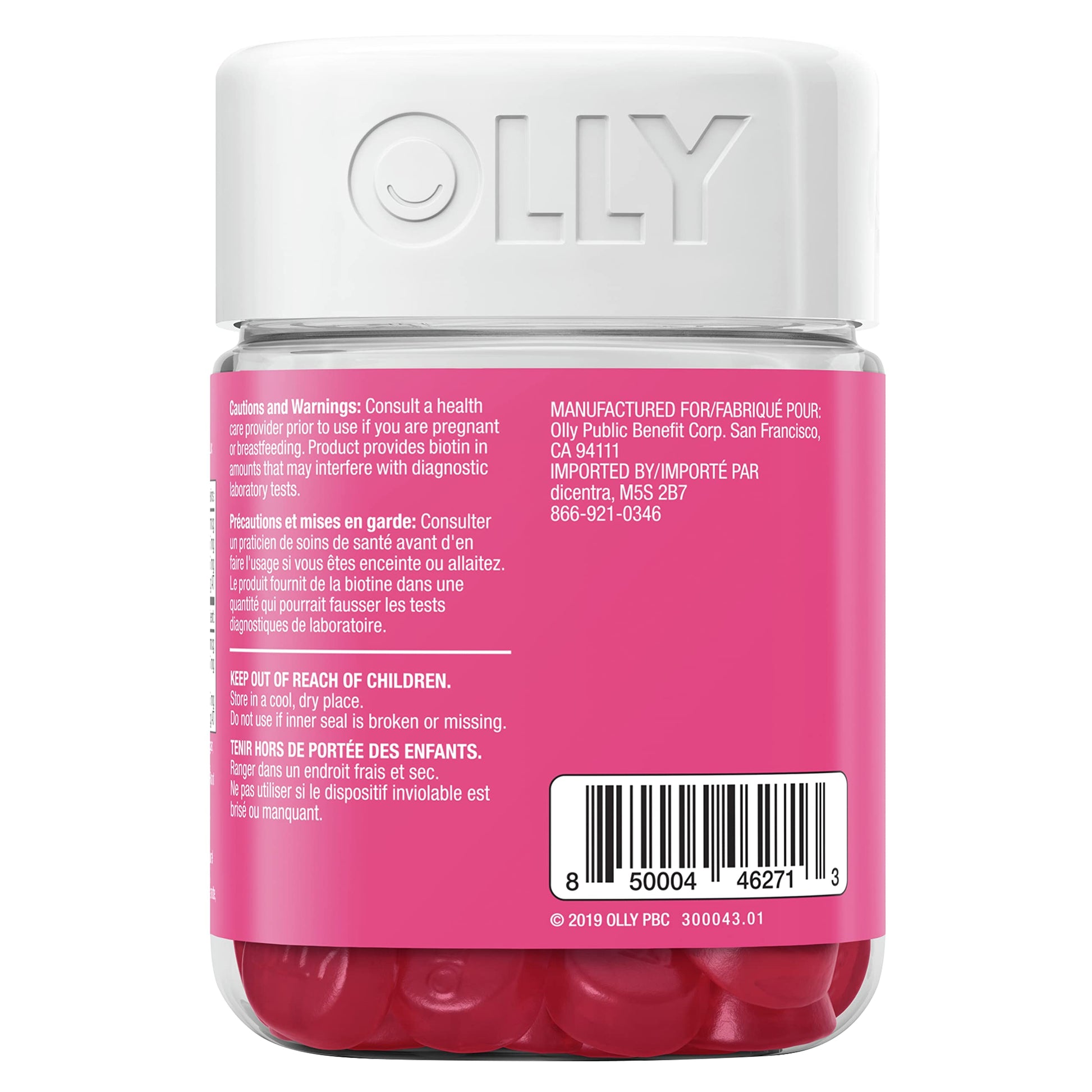 OLLY Undeniable Beauty Gummy Supplement for women Grapefruit Glam with biotin, keratin and vitamins C & E 30 day Supply, 60 gummies - Available at All In One Marketplace Canada