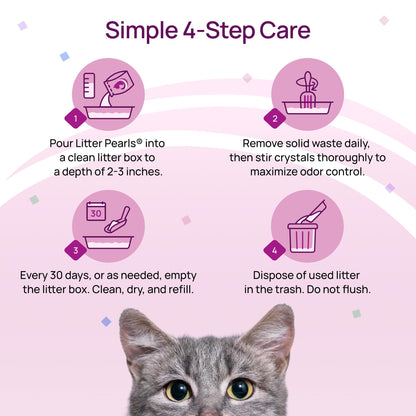 Litter Pearls Micro Crystals Unscented Non-Clumping Crystal Cat Litter with Odorbond, 7 lb, White, Clear and Blue Crystals (LPMC7) Litter Pearls