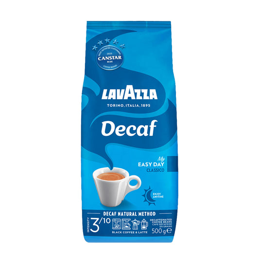 Lavazza Dek Whole Bean Coffee Blend, Decaffeinated Dark Espresso Roast, 1.1-Pound (.5 KG) Bag